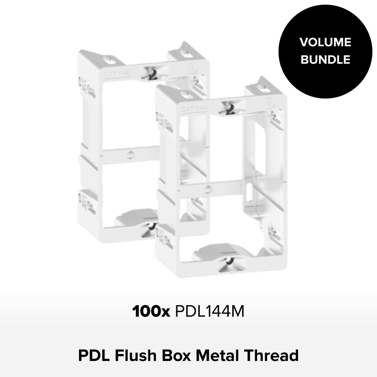 Bundle - 100 x PDL Mounting Flush Box Metal Thread